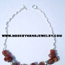 .950 Silver Necklace with Brown Agate *EMAIL SIZE FOR AVAILABILITY AND PRICE*