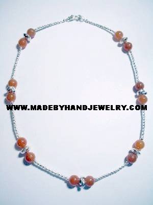 .950 Silver Necklace with Carnelina *EMAIL SIZE FOR AVAILABILITY AND PRICE*