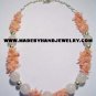 Handmade .950 Silver Necklace with Pink Quartz and Pink Coral