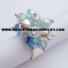 .950 Silver Ring with Murano and Pearls *EMAIL SIZE FOR AVAILABILITY AND PRICE*