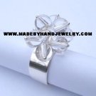 Handmade .950 Silver Ring with Quartz Stone