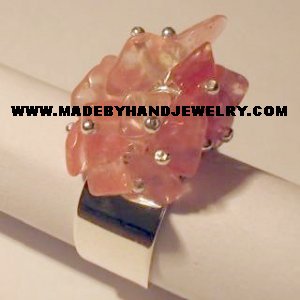 Handmade .950 Silver Ring with Rhodochrosite Stone