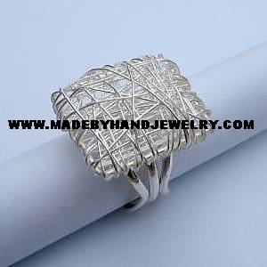 Rectanglar Silver Ring Made with .950 Silver Thread *EMAIL SIZE FOR AVAILABILITY AND PRICE*