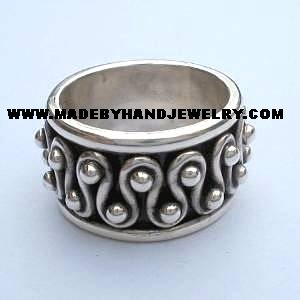 .950 Silver Ring with Wave Designs *EMAIL SIZE FOR AVAILABILITY AND PRICE*