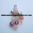 .950 Silver Pendant with Murano and Rodocrosite