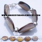 .950 Silver Bracelet with Large Oval Nacar *EMAIL SIZE FOR AVAILABILITY AND PRICE*