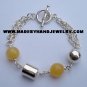 .950 Silver Bracelet with Yellow Agate *EMAIL SIZE FOR AVAILABILITY AND PRICE*
