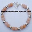 .950 Silver Bracelet with Melon Colored Quartz *EMAIL SIZE FOR AVAILABILITY AND PRICE*