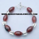 .950 Silver Bracelet with Brown Agate *EMAIL SIZE FOR AVAILABILITY AND PRICE*