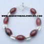 .950 Silver Bracelet with Brown Agate *EMAIL SIZE FOR AVAILABILITY AND PRICE*