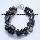 .950 Silver Bracelet with Black Onyx and Murano *EMAIL SIZE FOR AVAILABILITY AND PRICE*