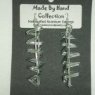 Long Metallic Silver Aluminum Earrings -FREE SHIPPING-