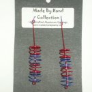 Long Wild Red/Skittle Purple Aluminum Earrings -FREE SHIPPING-