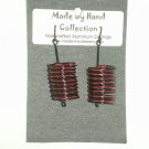 Wild Red/Midnight Black Small Cylinder Design Aluminum Earrings -FREE SHIPPING-