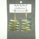 Electric Blue/Sunrise Yellow Zig Zag Design Aluminum Earrings -FREE SHIPPING-