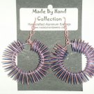 Cotton Candy Pink/Skittle Purple Donut Design Aluminum Earrings -FREE SHIPPING-