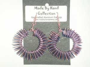 Cotton Candy Pink/Skittle Purple Donut Design Aluminum Earrings -FREE SHIPPING-