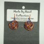 Penny Copper/Skittle Purple Small Weaved Ball Design Aluminum Earrings -FREE SHIPPING-