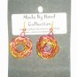Wild Red/Sunrise Yellow Small Twisting Oval Design Aluminum Earrings -FREE SHIPPING-