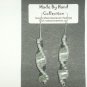 Metallic Silver Long Twisting Oval Design Aluminum Earrings -FREE SHIPPING-