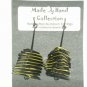Midnight Black/Sunrise Yellow Small Twisting Triangle Design Aluminum Earrings -FREE SHIPPING-
