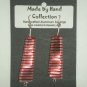 Cotton Candy Pink/Wild Red Linear Oval Design Aluminum Earrings -FREE SHIPPING-
