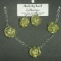 Key Lime Pie/Metallic Silver Weaved Balll Design Aluminum Earrings -FREE SHIPPING-