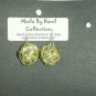 Key Lime Pie/Metallic Silver Weaved Balll Design Aluminum Earrings -FREE SHIPPING-
