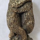 Grizzly Bears MCM Black Forest Carved Faro Statue Vtg Gold Foil Art Sculpture