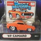 Muscle Machines 1:64 Diecast 1969 Orange Chevy Camaro Drag Strip Race Toy Car