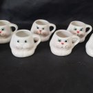 Easter Bunny Rabbit MCM Espresso White Porcelain Vintage Demitasse Tiny Cups Set