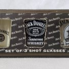 Jack Daniel Square Whiskey Shot 3 Glasses Set Vtg Distillery Advertising Barware