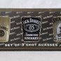 Jack Daniel Square Whiskey Shot 3 Glasses Set Vtg Distillery Advertising Barware