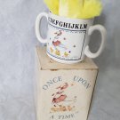 Kids MCM Ceramic Mother Goose Vintage Mug Baby First Two Handled Drinking Cup