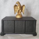 Cast Iron Art Black Tobacco Storage Box Vintage Americana Civil War Style Eagle