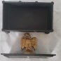 Cast Iron Art Black Tobacco Storage Box Vintage Americana Civil War Style Eagle