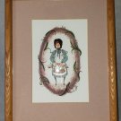 Hillary Signed Numbered P Buckley Moss Framed Art Print Vtg Name Amish Girl 1993