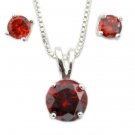 Sterling Solitaire CZ Birthstone Earrings/Pendant