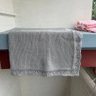 Light Gray_Cotton Knitted Blanket Personalized Embroidered Name Baby Boy Baby Girl Soft Blanket Baby