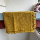 Mustard_Cotton Knitted Blanket Personalized Embroidered Name Baby Boy Baby Girl Soft Blanket Baby Sh