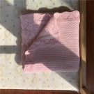 Pink_Cotton Knitted Blanket Personalized Embroidered Name Baby Boy Baby Girl Soft Blanket Baby Showe