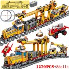 Train  25_DIY MOC City Series Train Metro Tracks Building Blocks Railroad Conveyance Kids Model Bric