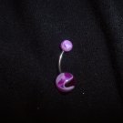 Purple Swirl Belly Ring 14G Curve *FREE SHIP