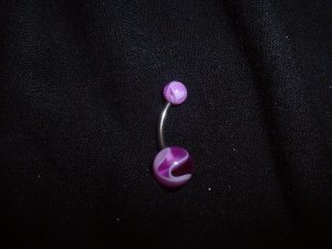 Purple Swirl Belly Ring 14G Curve *FREE SHIP