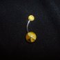 Yellow Swirl Belly Ring 14G Curve *FREE SHIP*