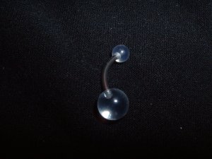Clear UV Belly Ring 14G Curve  *FREE SHIP*