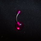 Purple UV Glow Belly Ring 14G Curve *FREE SHIP*