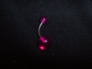 Purple UV Glow Belly Ring 14G Curve *FREE SHIP*
