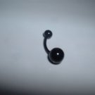Solid Black Flexi Belly Ring 14G Curve