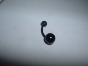 Solid Black Flexi Belly Ring 14G Curve